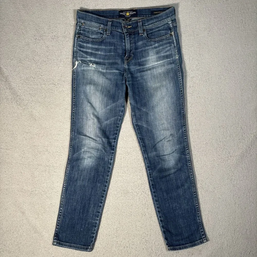 Lucky Brand Jeans Women’s Size 6/28 Charlotte Rail Mid Rise Skinny Blue Denim‎